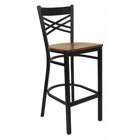 Flash Furniture Restaurant Stool, X Back, Cherry Seat XU-6F8BXBK-BAR-CHYW-GG