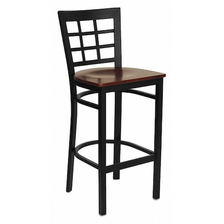 Flash Furniture Restaurant Stool, Window Back, Mahgny Sea XU-DG6R7BWIN-BAR-MAHW-GG