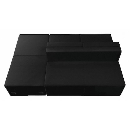 Flash Furniture 4 pcs. Living Room Set, 25-1/4" to 51" x 27", Upholstery Color: Black ZB-803-880-SET-BK-GG