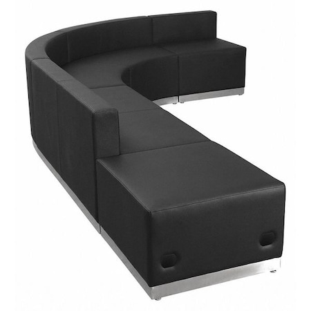 Flash Furniture 5 pcs. Living Room Set, 25-1/4" to 129" x 27", Upholstery Color: Black ZB-803-610-SET-BK-GG