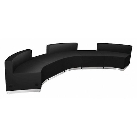 Flash Furniture 5 pcs. Living Room Set, 25-1/4" to 52" x 27", Upholstery Color: Black, Series: Alon ZB-803-810-SET-BK-GG