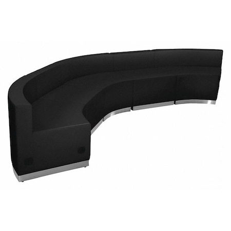 Flash Furniture 5 pcs. Living Room Set, 25-1/4" to 52" x 27", Upholstery Color: Black ZB-803-820-SET-BK-GG