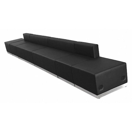 Flash Furniture 6 pcs. Living Room Set, 25-1/4" to 25-1/2" x 27", Upholstery Color: Black, Series: Alon ZB-803-640-SET-BK-GG