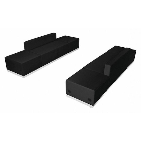 Flash Furniture 6 pcs. Living Room Set, 25-1/4" to 25-1/2" x 27", Upholstery Color: Black ZB-803-700-SET-BK-GG