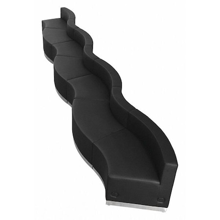 Flash Furniture 7 pcs. Living Room Set, 25-1/4" to 27-1/2" x 27", Upholstery Color: Black ZB-803-550-SET-BK-GG