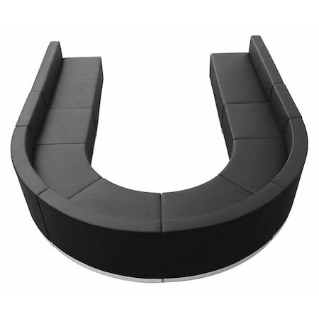 Flash Furniture 8 pcs. Living Room Set, 25-1/4" to 129" x 27", Upholstery Color: Black ZB-803-530-SET-BK-GG