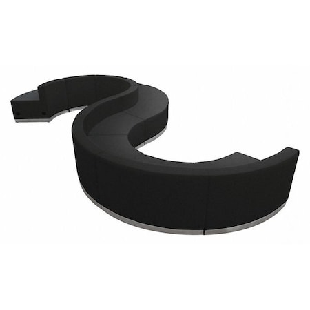 Flash Furniture 9 pcs. Living Room Set, 25-1/4" to 106-1/2" x 27", Upholstery Color: Black ZB-803-420-SET-BK-GG