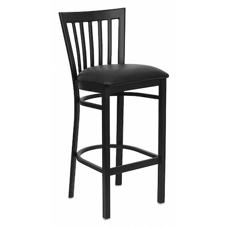 Flash Furniture Restaurant Stool, School Back, Blk Seat XU-DG6R8BSCH-BAR-BLKV-GG