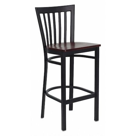 Flash Furniture Restaurant Stool, School Back, Mah Seat XU-DG6R8BSCH-BAR-MAHW-GG