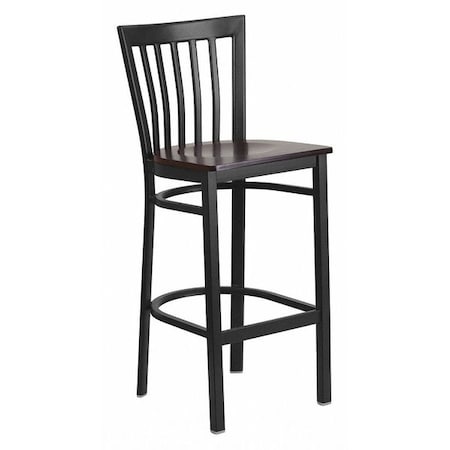 Flash Furniture Restaurant Stool, School Back, Wal Seat XU-DG6R8BSCH-BAR-WALW-GG