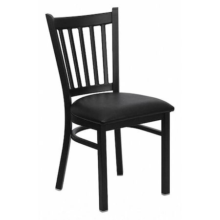 Flash Furniture Hercules Restaurant Chair, 17 in W 20-1/4" L 34-1/4" H, Vinyl Seat XU-DG-6Q2B-VRT-BLKV-GG