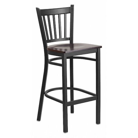 Flash Furniture Restaurant Stool, Vertical Back, Wal Seat XU-DG-6R6B-VRT-BAR-WALW-GG