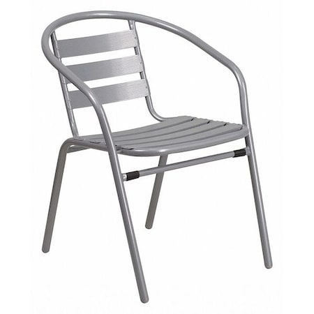 Flash Furniture Contemporary Restaurant Stack Chair, Silver Seat, Gray Back, 21.5 W 24" L 28.5 H, Integrated TLH-017C-GG