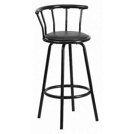 Flash Furniture Swivel Barstool, Mtl, Crown Back, Blk Seat YB-Y-J909-KD-GG