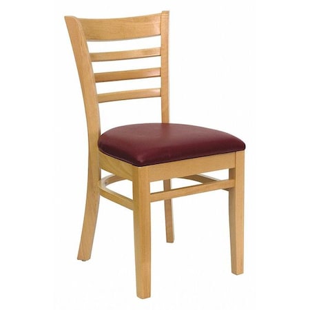 Flash Furniture Hercules Restaurant Chair, Wood Back, 17-1/4 in W 20" L 33-3/4" H XU-DGW0005LAD-NAT-BURV-GG