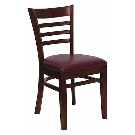 Flash Furniture Hercules Restaurant Chair, Wood Back, 17-1/4 in W 20" L 33-3/4" H, Vinyl Seat XU-DGW0005LAD-MAH-BURV-GG