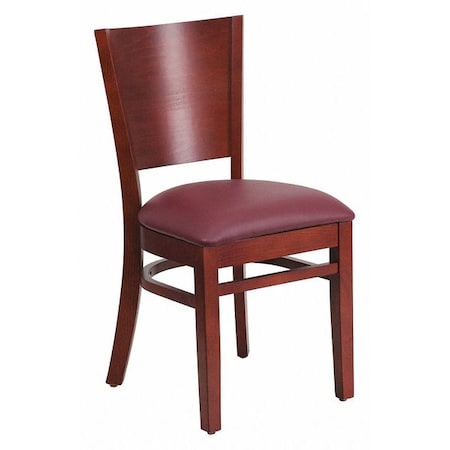 Flash Furniture Lacey Restaurant Chair, Wood Back, 17-1/4 in W 20-1/2" L 33-1/2" H, Vinyl Seat XU-DG-W0094B-MAH-BURV-GG