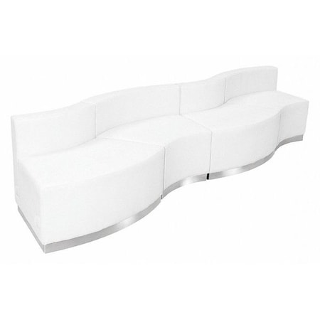 Flash Furniture 4 pcs. Living Room Set, 25-1/4" to 31-1/2" x 27", Upholstery Color: White ZB-803-730-SET-WH-GG