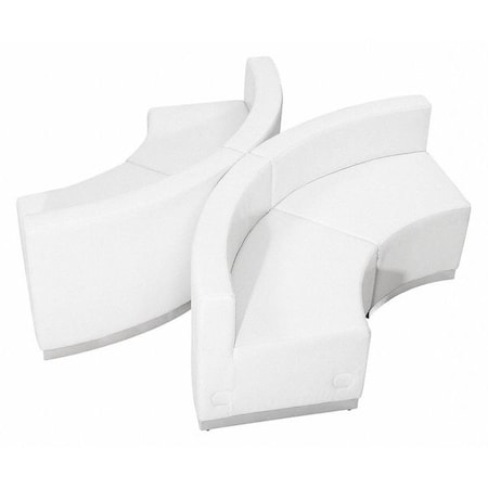 Flash Furniture 4 pcs. Living Room Set, 25-1/4" to 67" x 27", Upholstery Color: White ZB-803-840-SET-WH-GG