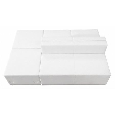 Flash Furniture 4 pcs. Living Room Set, 25-1/4" to 51" x 27", Upholstery Color: White ZB-803-880-SET-WH-GG