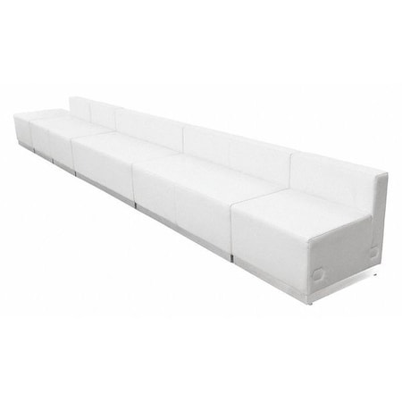 Flash Furniture 6 pcs. Living Room Set, 25-1/4" to 25-1/2" x 27", Upholstery Color: White ZB-803-490-SET-WH-GG