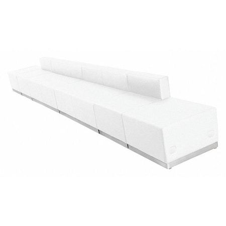 Flash Furniture 6 pcs. Living Room Set, 25-1/4" to 25-1/2" x 27", Upholstery Color: White, Series: Alon ZB-803-640-SET-WH-GG