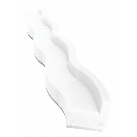 Flash Furniture 7 pcs. Living Room Set, 25-1/4" to 27-1/2" x 27", Upholstery Color: White ZB-803-550-SET-WH-GG