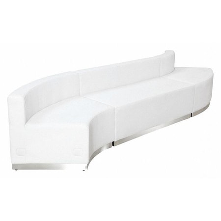 Flash Furniture 3 pcs. Living Room Set, 25-1/4" to 41-1/2" x 27", Upholstery Color: White ZB-803-850-SET-WH-GG