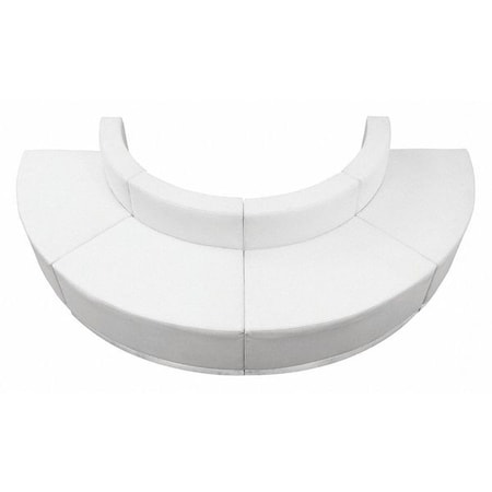 Flash Furniture 4 pcs. Living Room Set, 25-1/4" to 52-1/2" x 27", Upholstery Color: White, Series: Alon ZB-803-520-SET-WH-GG