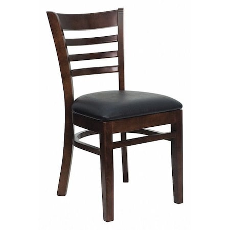 Flash Furniture Hercules Restaurant Chair, Wood Back, 17-1/4 in W 20" L 33-3/4" H XU-DGW0005LAD-WAL-BLKV-GG