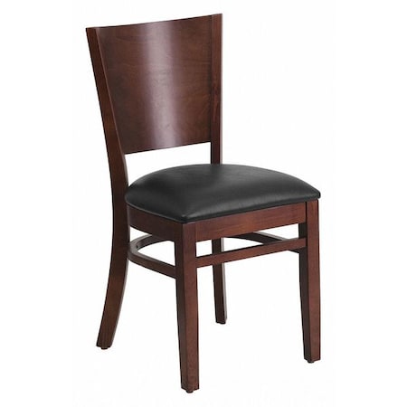 Flash Furniture Lacey Restaurant Chair, Wood Back, 17-1/4 in W 20-1/2" L 33-1/2" H XU-DG-W0094B-WAL-BLKV-GG