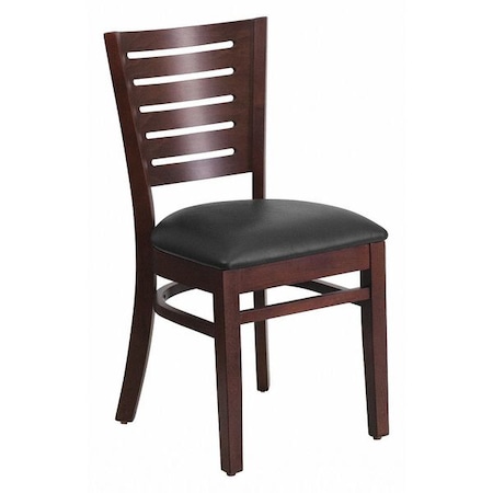 Flash Furniture Darby Restaurant Chair, Wood Back, 17-1/4 in W 20-1/2" L 33-1/2" H XU-DG-W0108-WAL-BLKV-GG