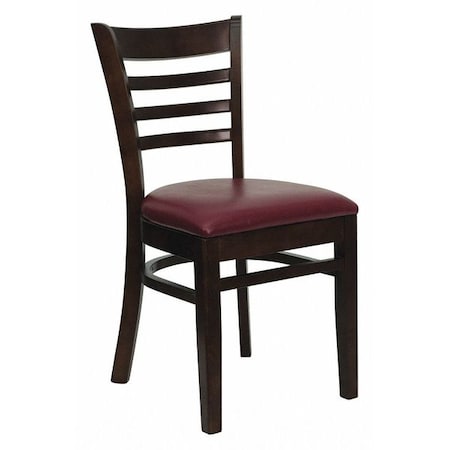 Flash Furniture Hercules Restaurant Chair, Wood Back, 17-1/4 in W 20" L 33-3/4" H XU-DGW0005LAD-WAL-BURV-GG