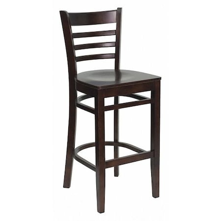 Flash Furniture Wood Barstool, Walnut, Ladder Back XU-DGW0005BARLAD-WAL-GG