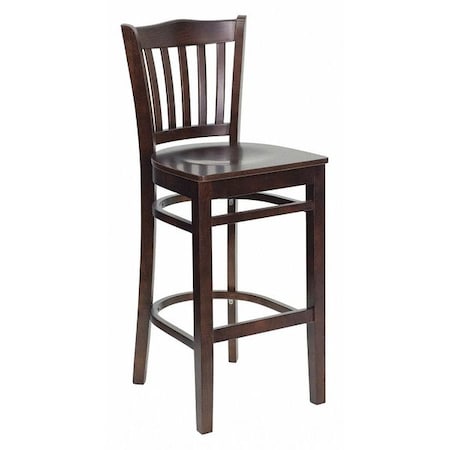 Flash Furniture Wood Barstool, Walnut, Vertical Slat Back XU-DGW0008BARVRT-WAL-GG