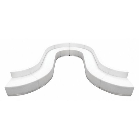 Flash Furniture 10 pcs. Living Room Set, 25-1/4" to 156" x 27", Upholstery Color: White, Series: Alon ZB-803-450-SET-WH-GG
