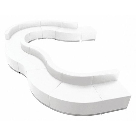 Flash Furniture 11 pcs. Living Room Set, 25-1/4" to 134" x 27", Upholstery Color: White ZB-803-570-SET-WH-GG
