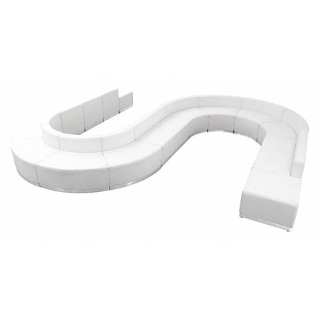 Flash Furniture 15 pcs. Living Room Set, 25-1/4" to 155" x 27", Upholstery Color: White ZB-803-460-SET-WH-GG