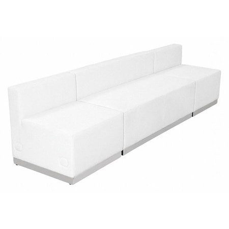 Flash Furniture 3 pcs. Living Room Set, 25-1/4" to 25-1/2" x 27", Upholstery Color: White, Frame Material: Metal ZB-803-680-SET-WH-GG