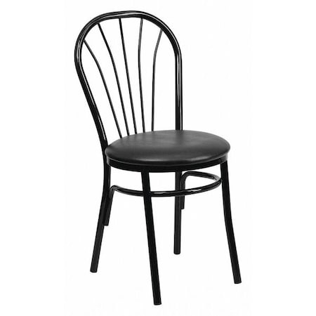 Flash Furniture Hercules Dining Chair, Black Back, 16 in W 20" L 34-1/2" H XU-698B-BLKV-GG