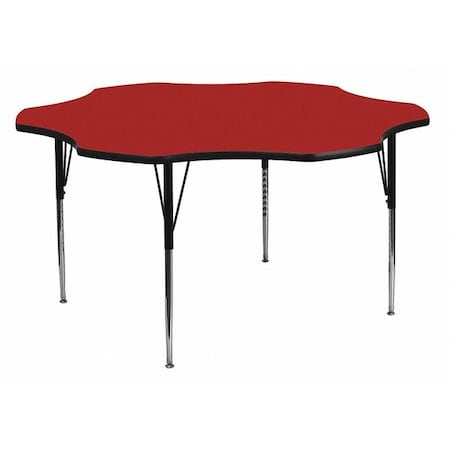 Flash Furniture Flower Activity Table, 60" W, 60" L, 30.125" H, Laminate, Red XU-A60-FLR-RED-T-A-GG