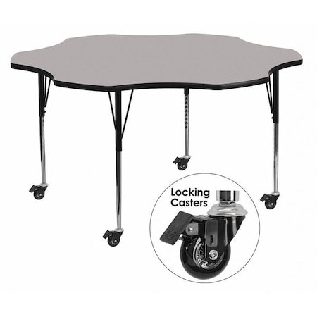 Flash Furniture Flower Activity Table, Laminate, Grey XU-A60-FLR-GY-T-A-CAS-GG