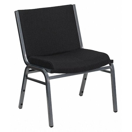 FLASH FURNITURE Fabric Stack Chair, Black XU-60555-BK-GG
