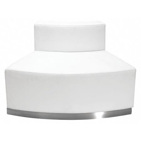 Flash Furniture Hercules Alon Convex Chair, White Back, 41-1/2 in W 25-1/4" L 27" H, Leather Seat ZB-803-OUTSEAT-WH-GG