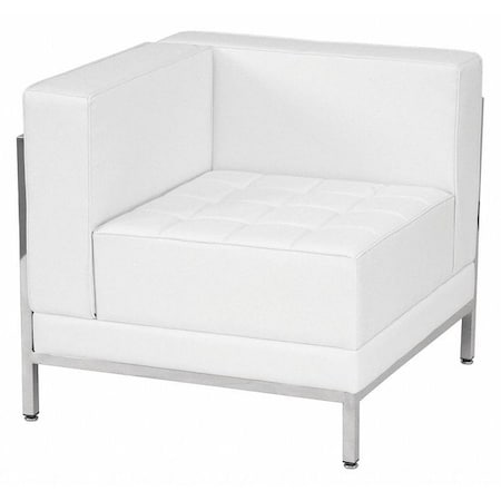 Flash Furniture Hercules Imagination Chair, White Back, 28-1/2 in W 28-1/2" L 27-1/2" H, Leather Seat ZB-IMAG-LEFT-CORNER-WH-GG