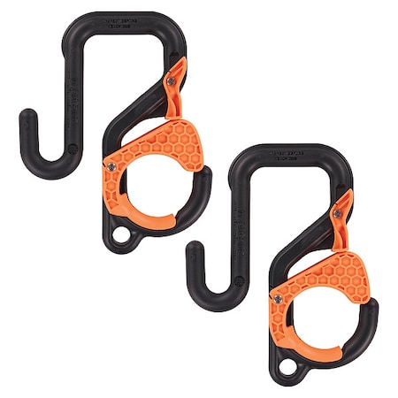 Ergodyne Bucket Hook, Blk/Orng, Plastic, PK2 3178-3IN-2