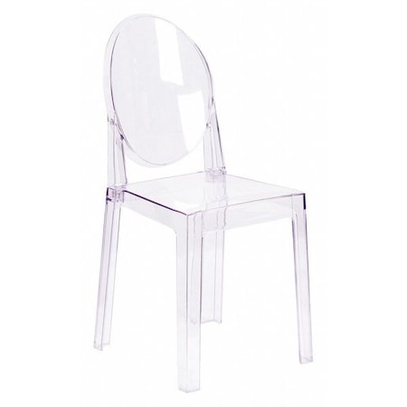 Flash Furniture Contemporary Ghost Chair, Transparent Crystal Seat, 15.75 W 20-1/4" L 35 H OW-GHOSTBACK-18-GG