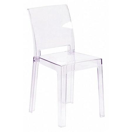 Flash Furniture Contemporary Ghost Chair, 15-3/4 in W 19-1/2" L 32-1/2" H OW-SQUAREBACK-18-GG