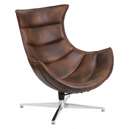 Flash Furniture Modern Cocoon Chair, 32 in W 37" L 38-1/4" H, Integrated Curved, Leather Seat ZB-39-GG