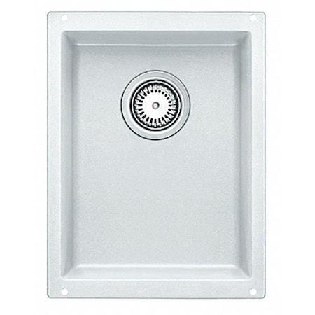 Blanco Precis Medium Single, White, Undermount Mount, 0 Hole 513422